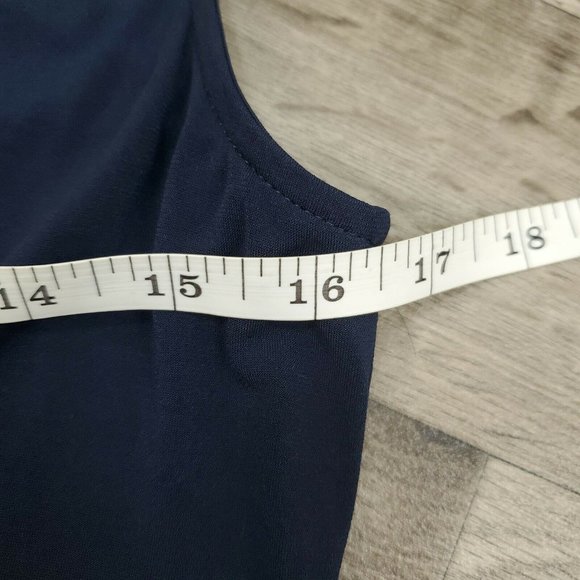 Catherine Malandrino Jumpsuit Cropped Sleeveless V-Neck Tie Waist Navy 6 New - Picture 10 of 12
